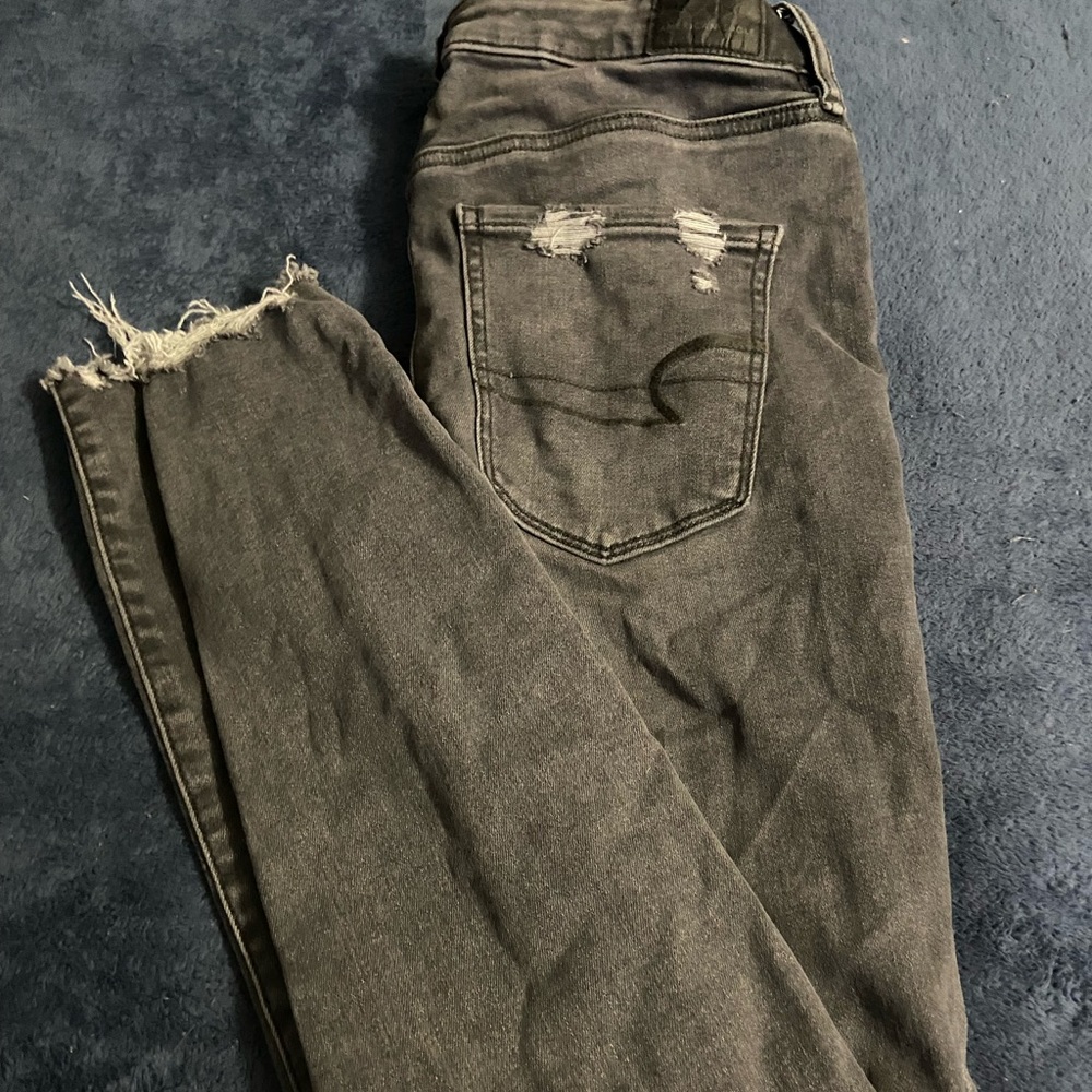 AE grey skinny jeans